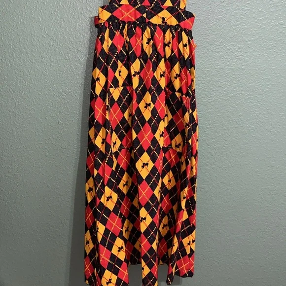 Vintage 50s 60s Scotty Dog Argyle Dress Jumper Sleeveless Overall - Picture 5 of 10